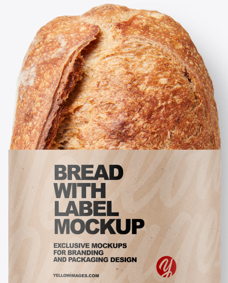 Ciabatta Bread with Label Mockup