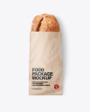 Kraft Package with Bread Mockup