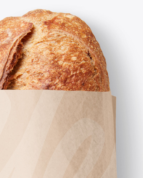 Kraft Package with Bread Mockup