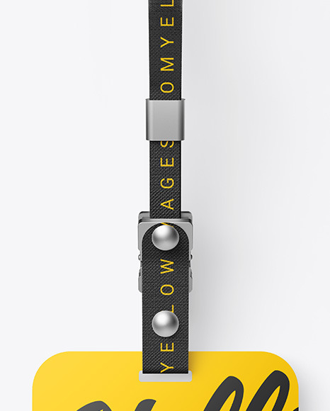 Lanyard w/ Plastic ID Card Mockup