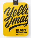 Lanyard w/ Plastic ID Card Mockup