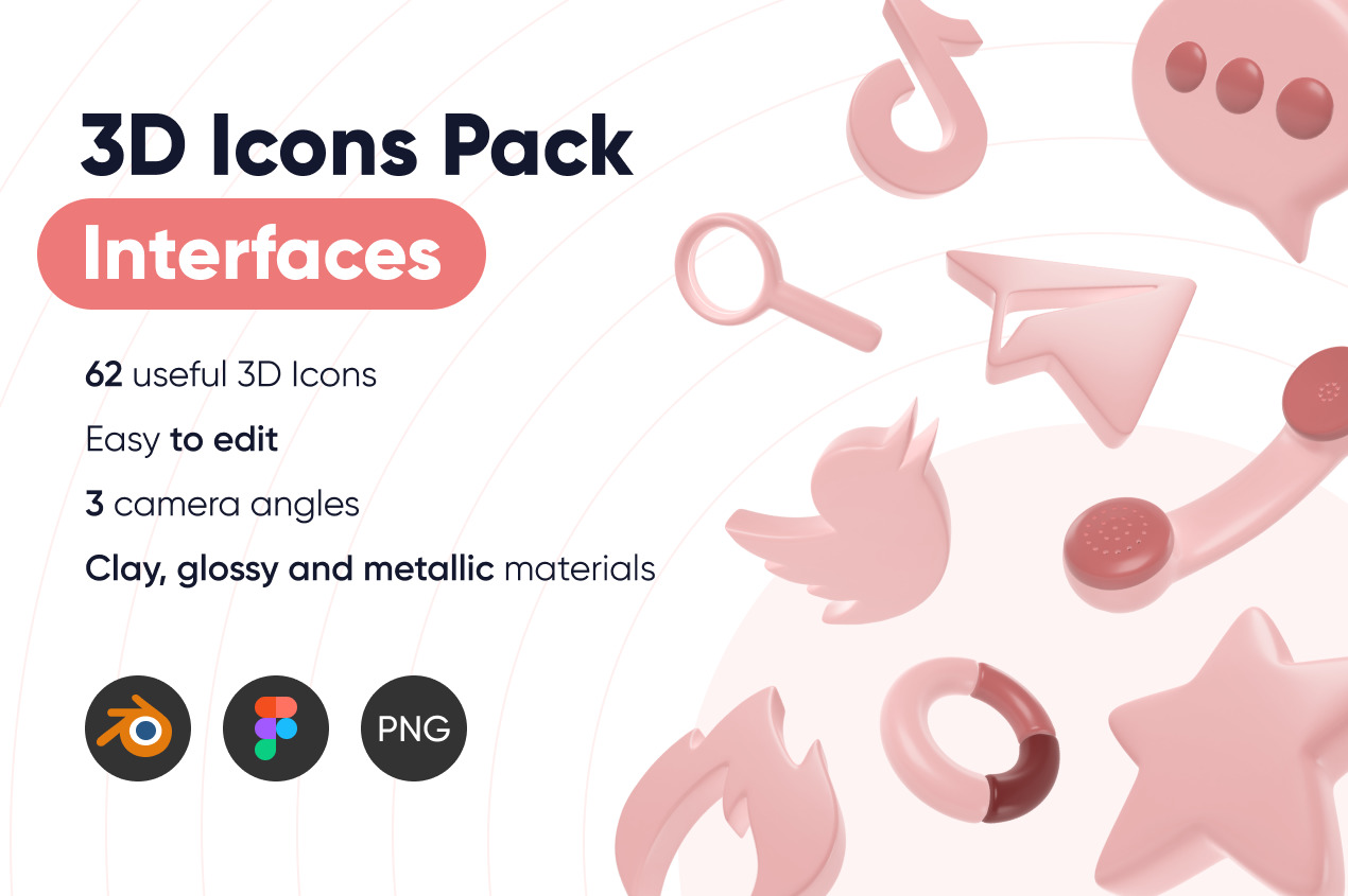Editable 3D Icons Pack / Interfaces Editable 3D Icons Pack / Interfaces