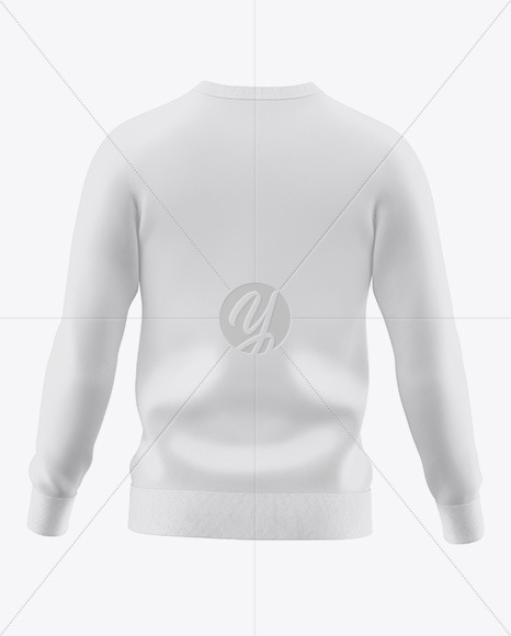 Men's V-Neck Sweatshirt Mockup - Back View