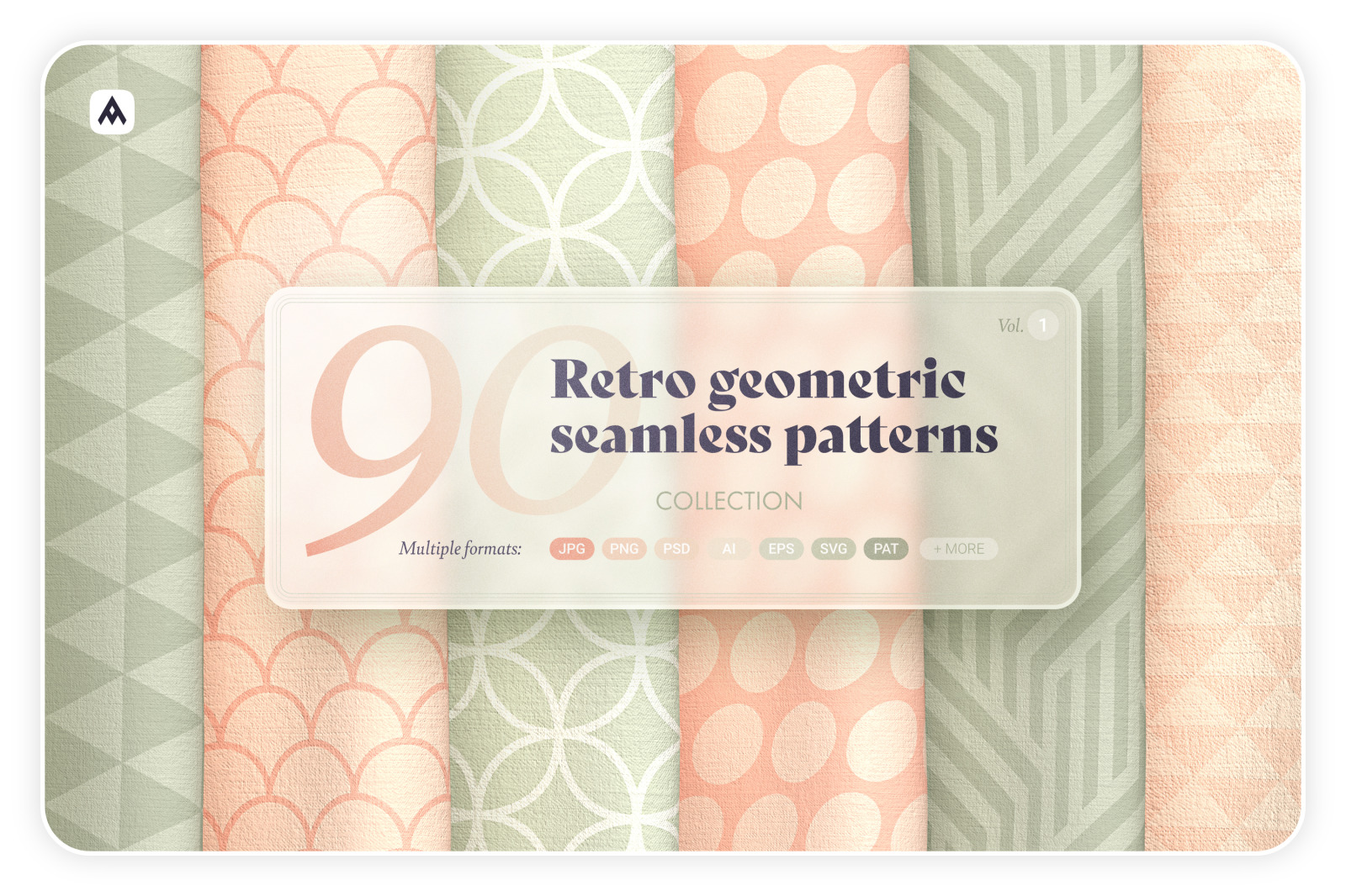 Retro geometric seamless patterns collection