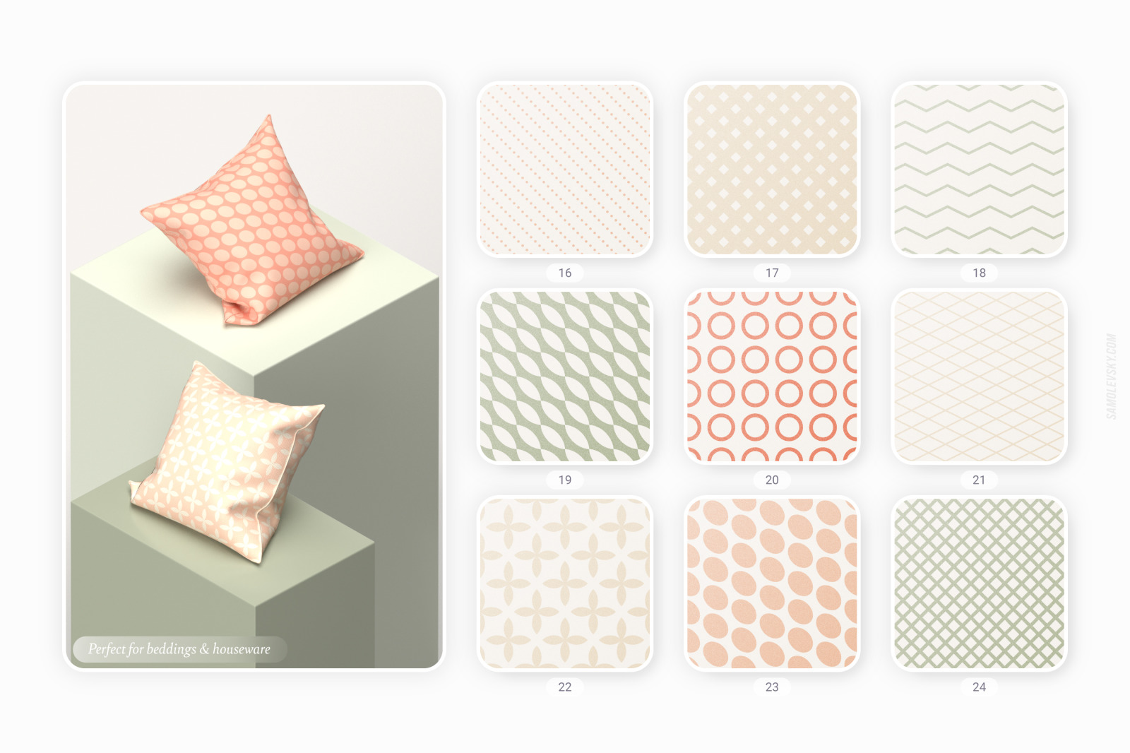 Retro geometric seamless patterns collection