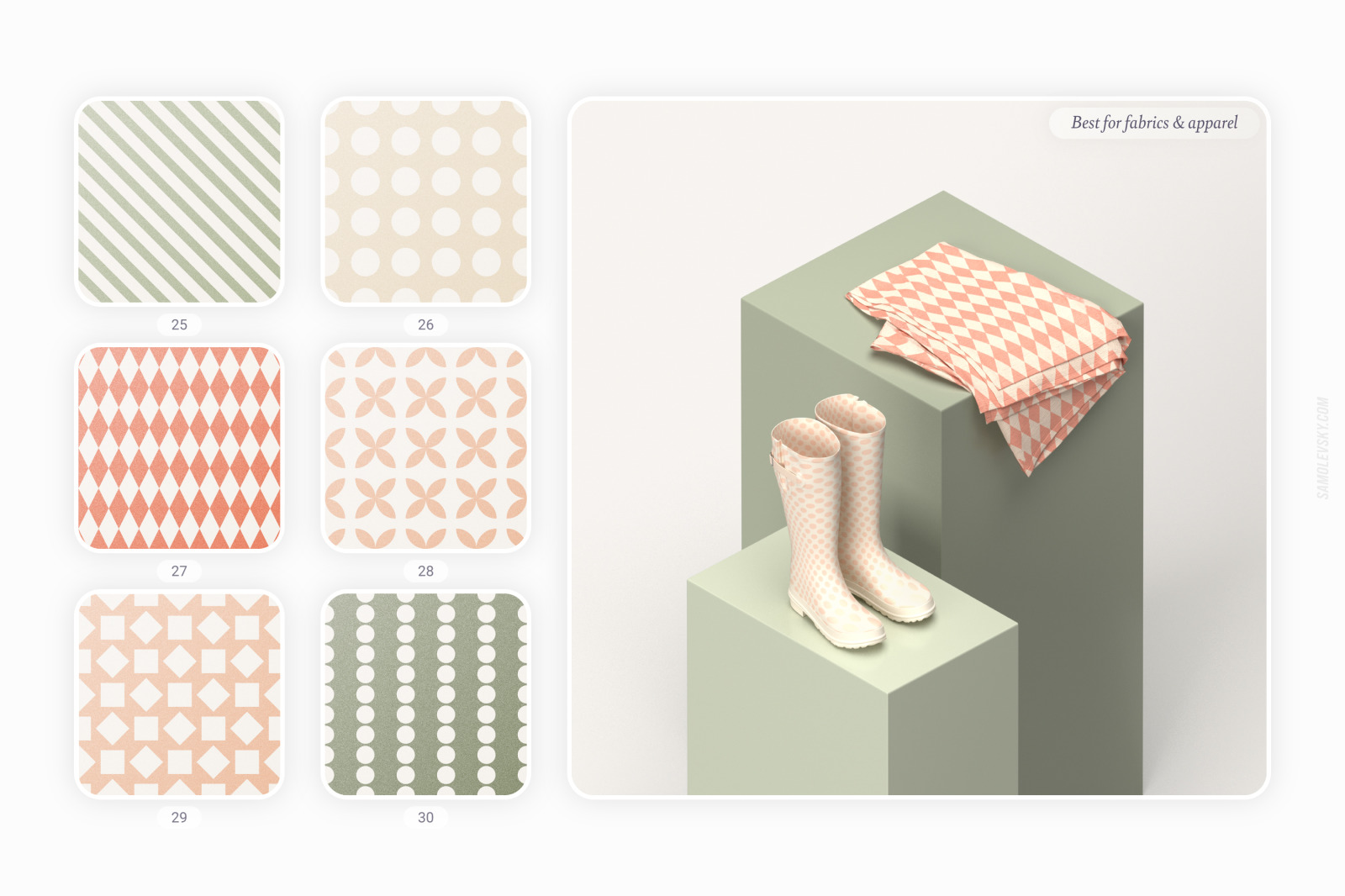 Retro geometric seamless patterns collection