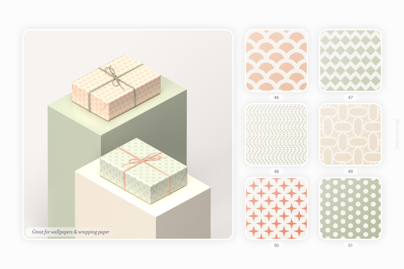 Retro geometric seamless patterns collection