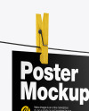 Matte Poster A4 w/ Pins Mockup-Half Side View