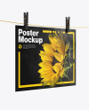 Crumpled Poster A4 Mockup - Half Side View