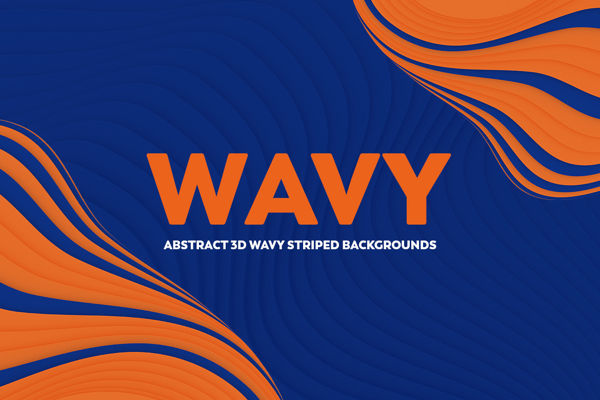 Abstract 3D Wavy Striped Backgrounds