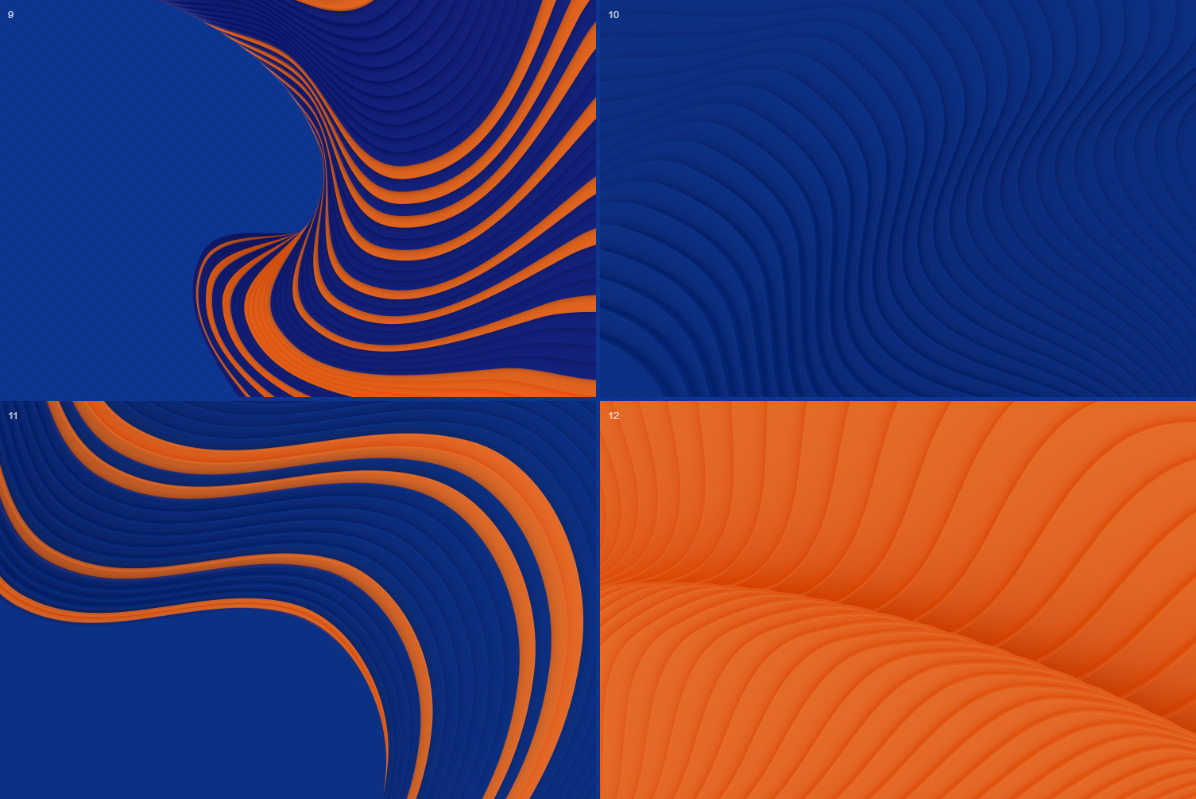 Abstract 3D Wavy Striped Backgrounds