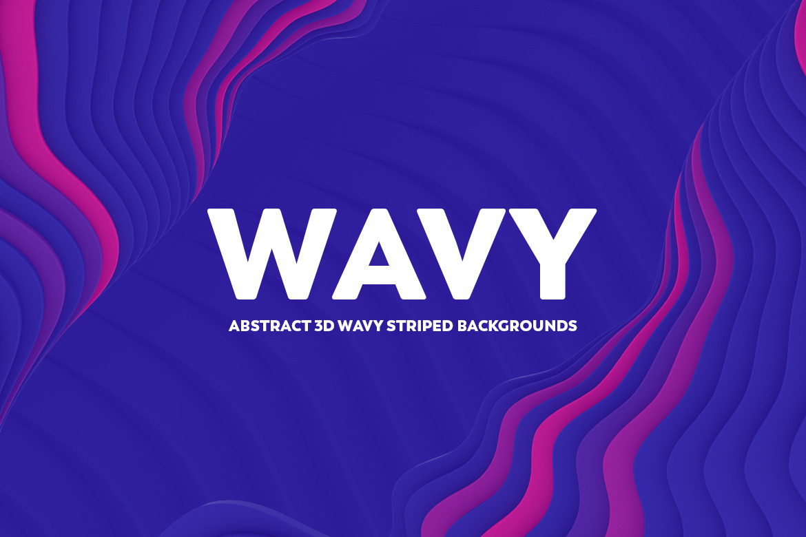 Abstract 3D Wavy Striped Backgrounds