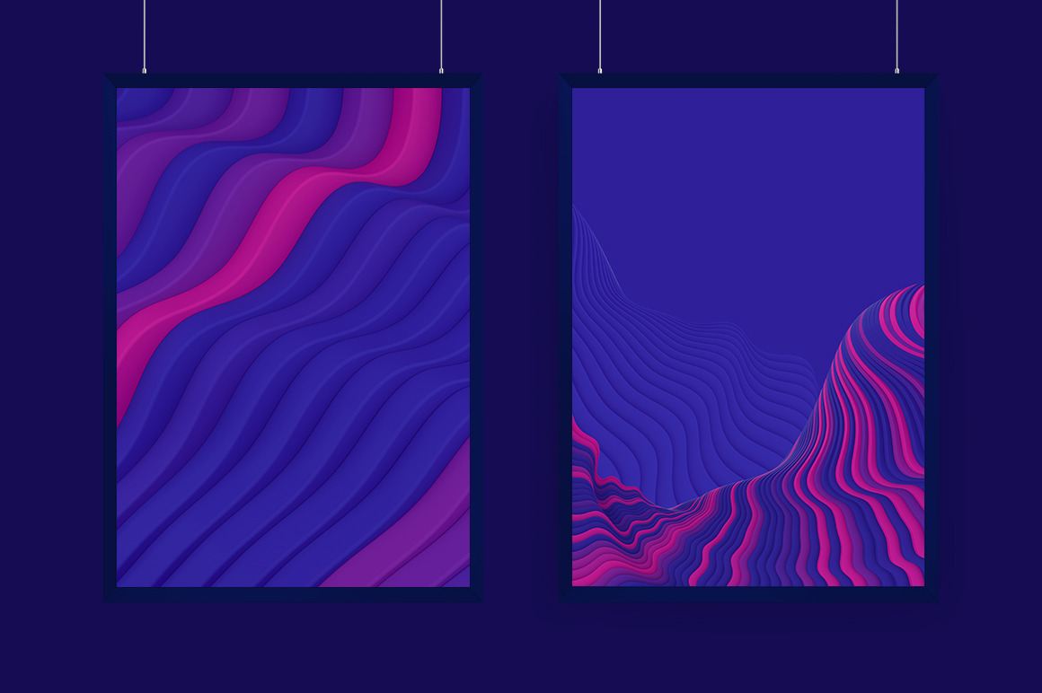 Abstract 3D Wavy Striped Backgrounds Abstract 3D Wavy Striped Backgrounds