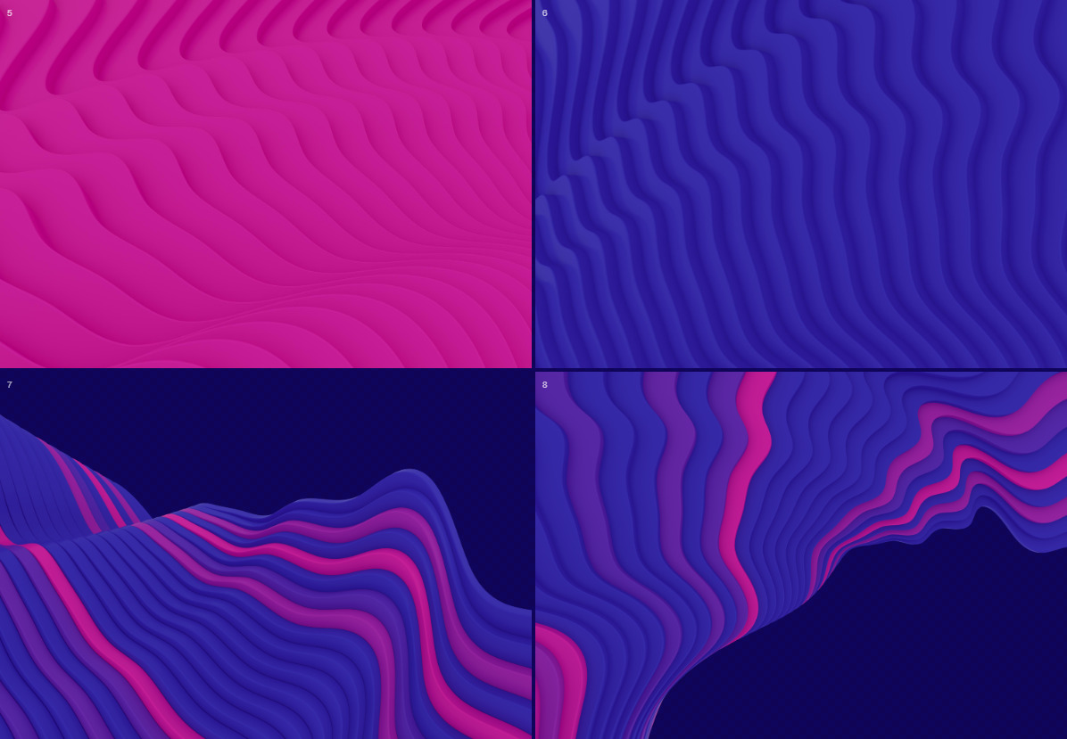 Abstract 3D Wavy Striped Backgrounds