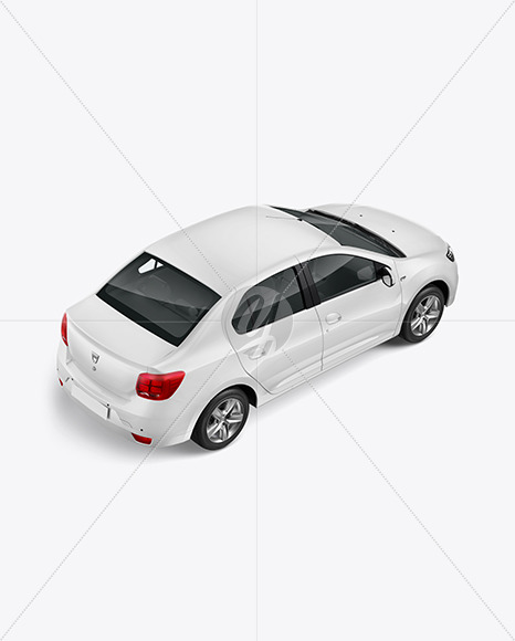 Sedan Mockup - Half Side View (High-Angle Shot)