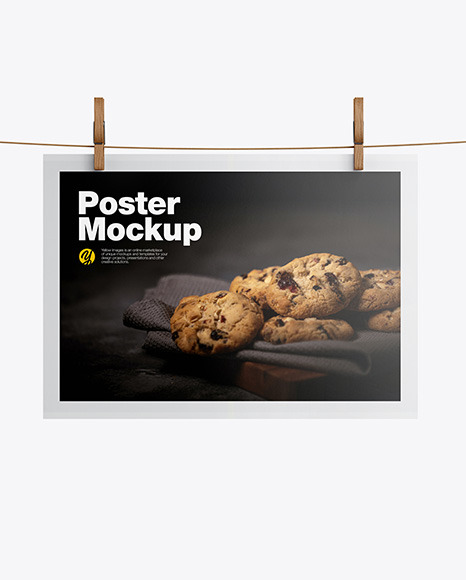 Matte Poster A4 w/ Pins Mockup