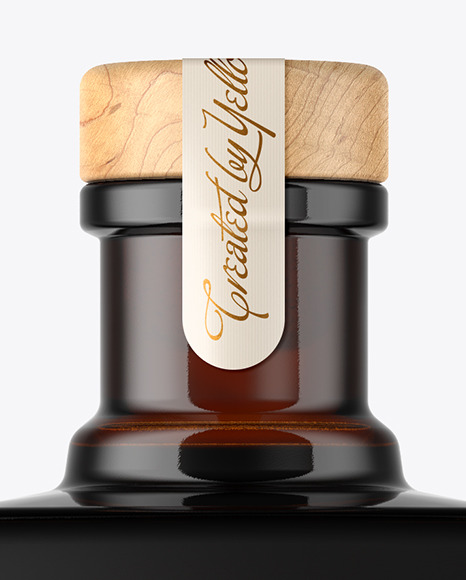 Square Dark Glass Bottle Mockup