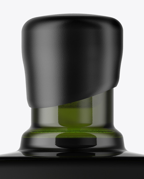 Square Dark Glass Bottle Mockup
