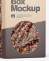 Paper Box With Coffee Beans Mockup