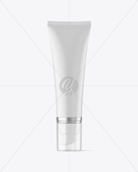 Matte Cosmetic Tube With Pump Mockup