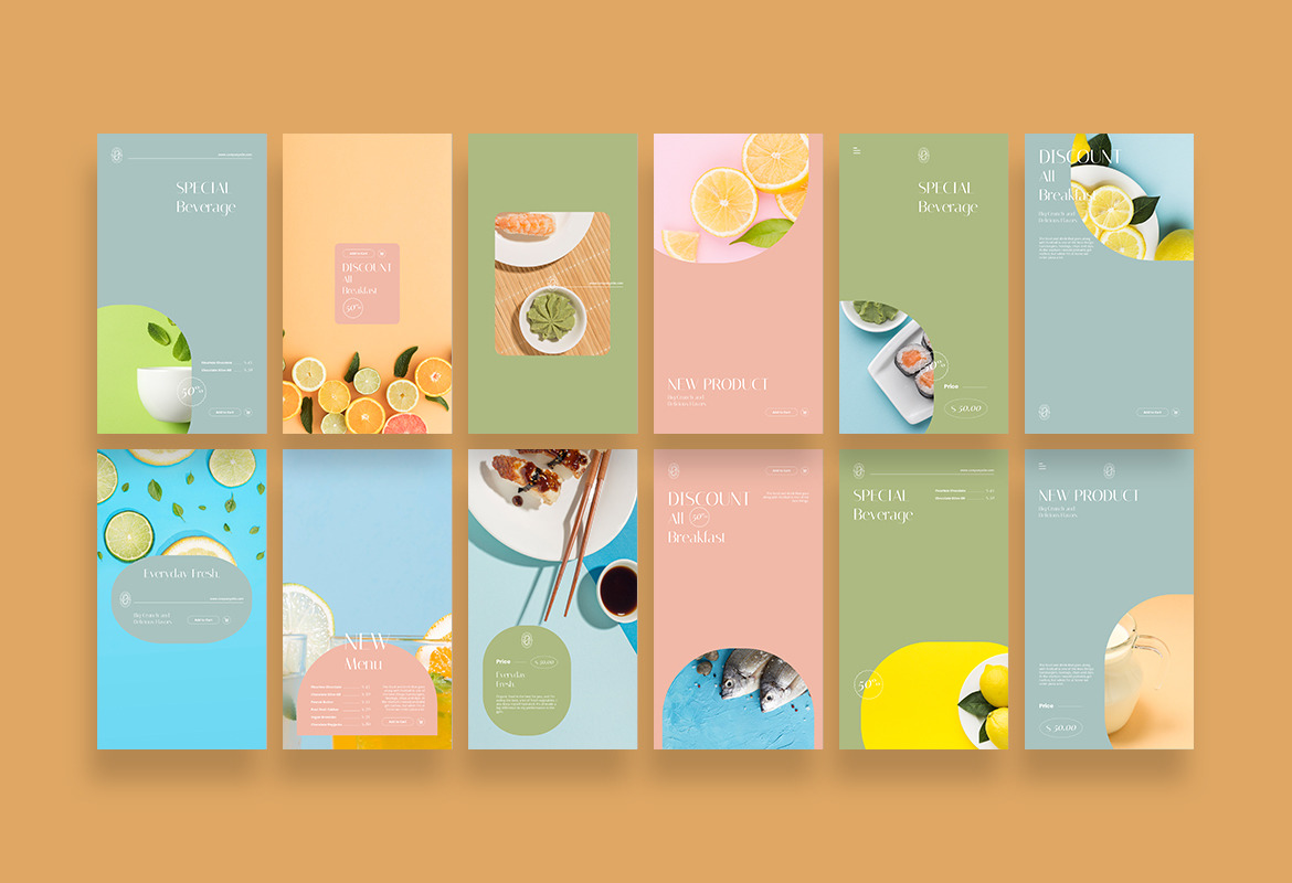 Refreshing Beverage Instagram Post and Story Template