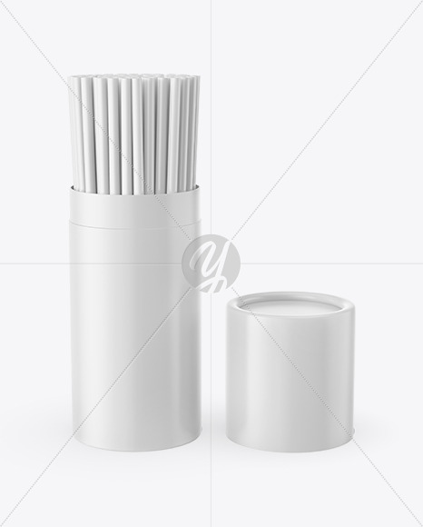 Tube with Straws Mockup