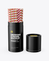 Tube with Straws Mockup