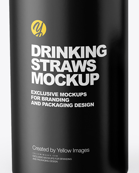 Tube with Straws Mockup