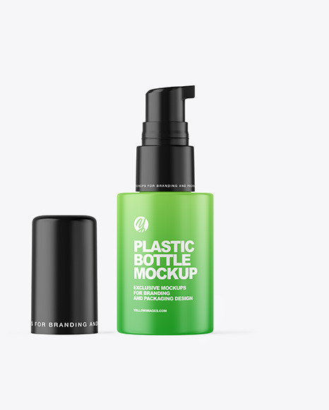 Matte Cosmetic Bottle with Pump Mockup