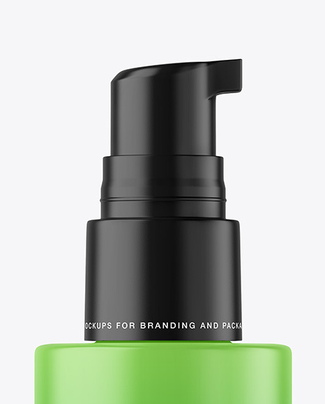 Matte Cosmetic Bottle with Pump Mockup