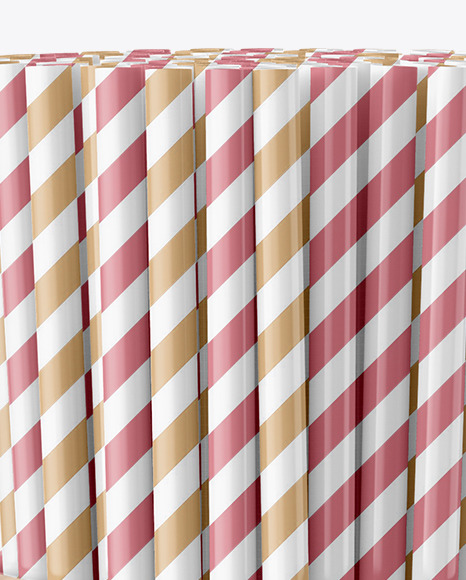 Kraft Tube with Straws Mockup