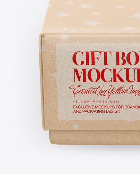 Kraft Gift Box Mockup