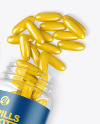 Clear Plastic Bottle w/ Capsules Mockup Clear Plastic Bottle w/ Capsules Mockup