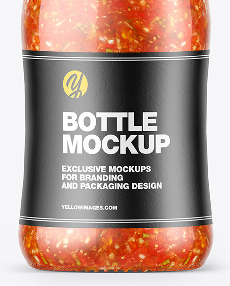 Hot Tomato Sauce Bottle Mockup