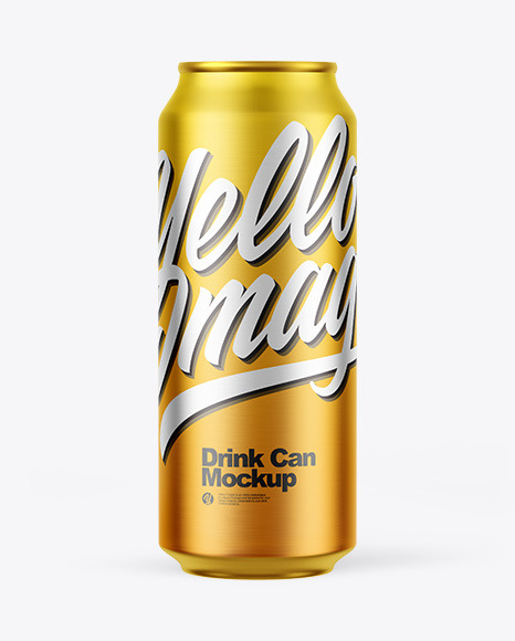 Matte Metallic Drink Can Mockup