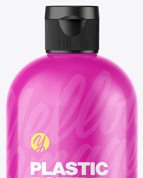 Glossy Plastic Bottle Mockup