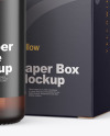 Frosted Amber Glass Dropper Bottle w/ Paper Box Mockup