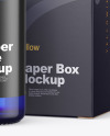 Blue Glass Dropper Bottle w/ Paper Box Mockup