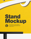 Metallic Stand w/ Paper Banner Mockup