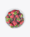 Plastic Bowl with Strawberries Mockup