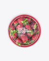 Plastic Bowl with Strawberries Mockup