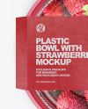 Plastic Bowl with Strawberries Mockup