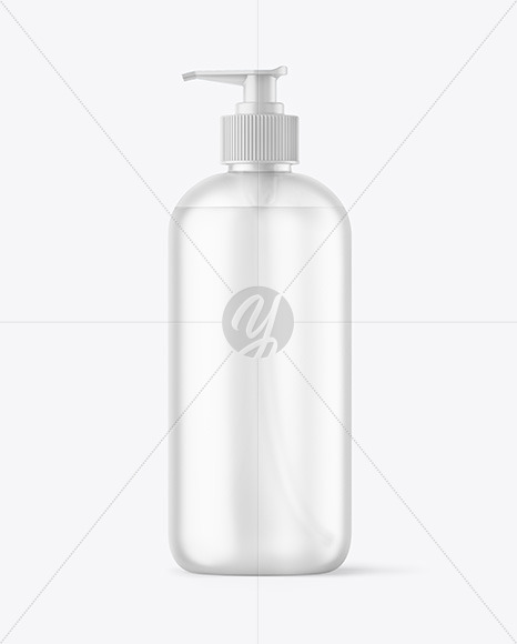 Frosted Cosmetic Bottle with Pump Mockup