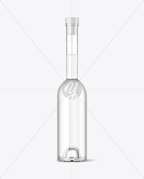 Сlear Glass Vodka Bottle Mockup