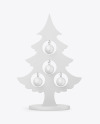 Matte Christmas Tree Toy w/ Balls Mockup