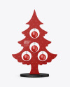 Matte Christmas Tree Toy w/ Balls Mockup