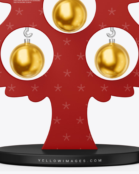 Matte Christmas Tree Toy w/ Balls Mockup