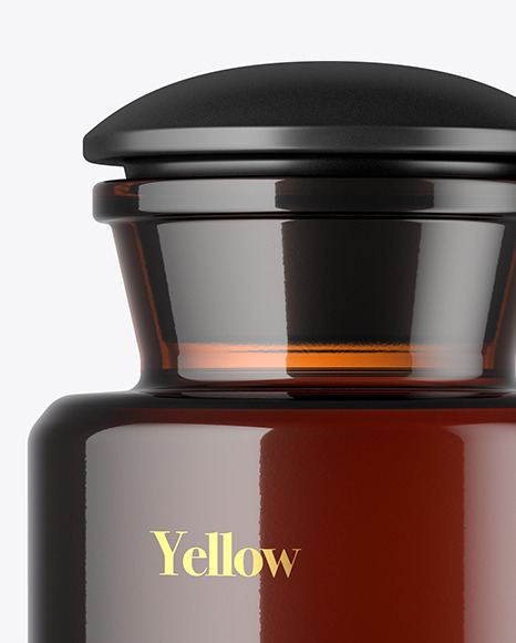 Amber Glass Bottle Mockup