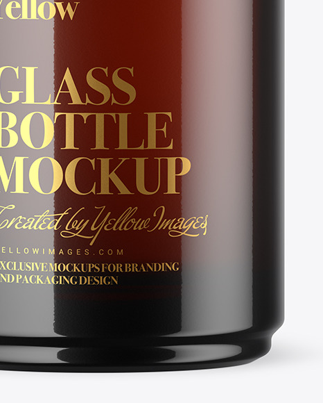 Amber Glass Bottle Mockup