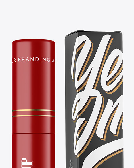 Matte Cosmetic Tube with Box Mockup